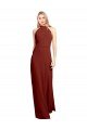 Cheap Slim High Neck Halter Fitted Open Back Chiffon Bridesmaid Dress / Prom Dress Sydney