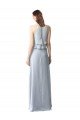Cheap High Narrow Neck Long Chiffon Bridesmaid Dress with Tiered Ruffles Sydney