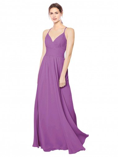 Cheap Braided Straps Cross Back Sweetheart Chiffon Bridesmaid Dress Sydney