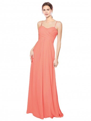 Cheap Empire Waist Spaghetti Straps Sweetheart Chiffon Bridesmaid Dress Sydney