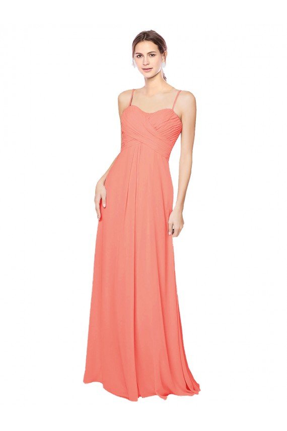 Cheap Empire Waist Spaghetti Straps Sweetheart Chiffon Bridesmaid Dress Sydney