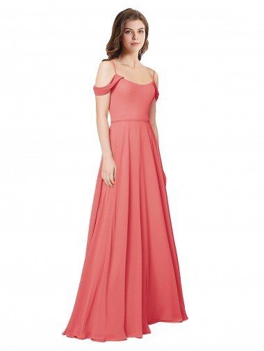 Cheap Draped Off the Shoulder Straps Chiffon Bridesmaid Dress Sydney