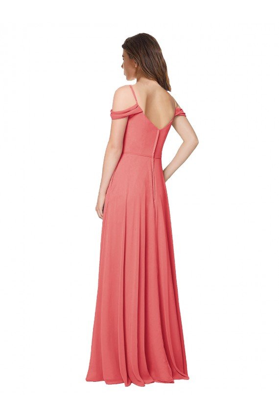 Cheap Draped Off the Shoulder Straps Chiffon Bridesmaid Dress Sydney