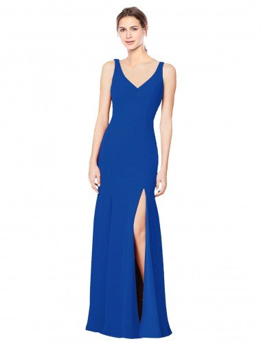 Cheap Low Back Sleeveless Chiffon Bridesmaid Dress with Side Slit Sydney
