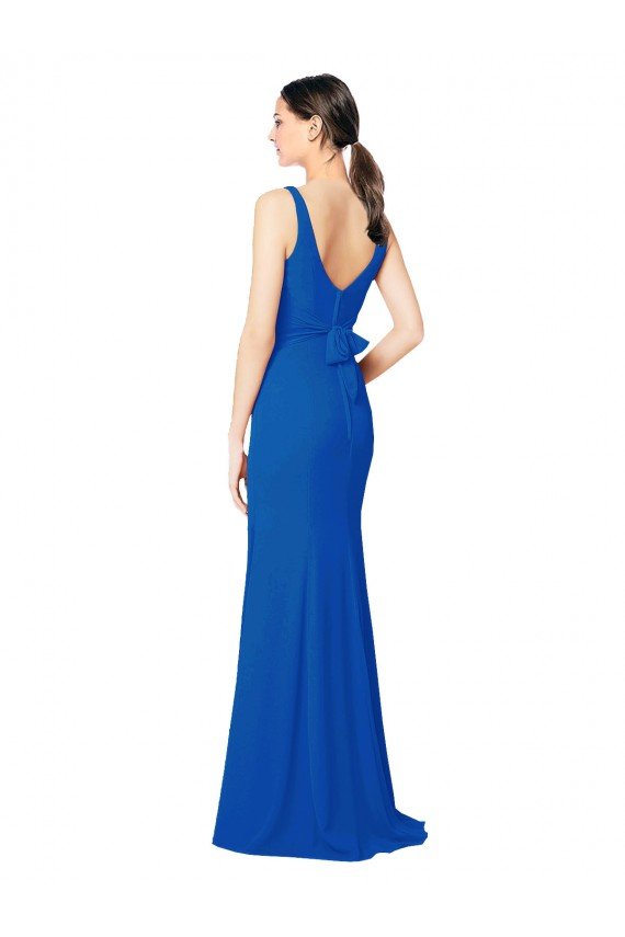 Cheap Low Back Sleeveless Chiffon Bridesmaid Dress with Side Slit Sydney
