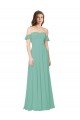 Cheap Flounce Sleeves Off the Shoulder Long Chiffon Bridesmaid Dress Sydney
