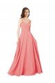 Cheap Crossover Bodice Long Chiffon Bridesmaid Dress with Double Back Straps Sydney