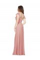 Cheap Flounced V Neckline Flutter Sleeves Chiffon Bridesmaid Dress Sydney
