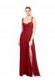 Cheap Sweetheart Neckline Long Chiffon Bridesmaid Dress with Side Slit and Wide Straps Sydney