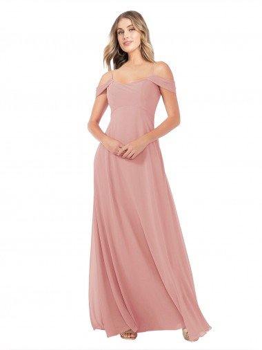 Cheap Draped Shoulder Sash Back Chiffon Bridesmaid Dress Sydney