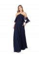 Cheap Halter Neck Cold Shoulder Flutter Sleeves Bridesmaid Dress Sydney