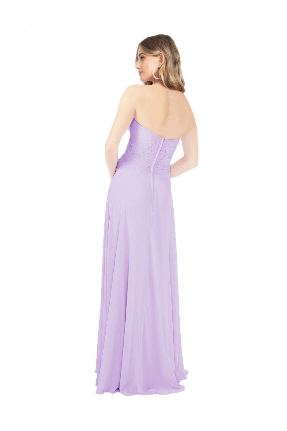 Cheap Draped Sweetheart Chiffon Bridesmaid Dress with High Slit Sydney