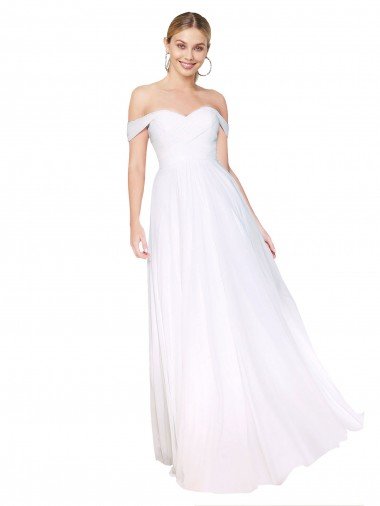 Cheap Off the Shoulder Long Full Length Chiffon Bridesmaid Dress / Formal Prom Dress Sydney