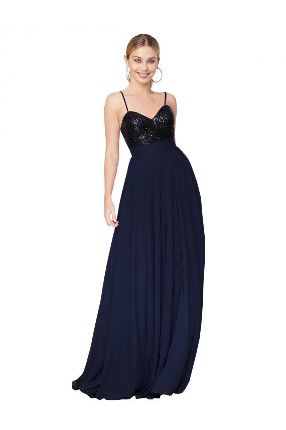Cheap Sweetheart High Neck Sequin Top Long Chiffon Bridesmaid Dress / Prom Dress Sydney