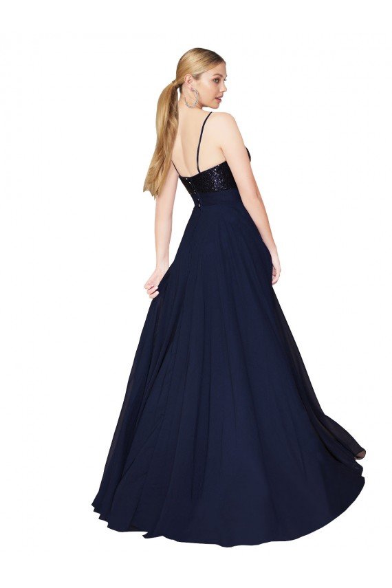 Cheap Sweetheart High Neck Sequin Top Long Chiffon Bridesmaid Dress / Prom Dress Sydney
