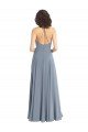 Cheap Slim A-Line Cowl Neck Long Chiffon Bridesmaid Dress with Side High Slit Sydney
