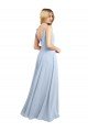 Cheap Draped Cowl Neck Tied Straps Long Chiffon Bridesmaid Dress with Slit Sydney
