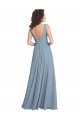 Cheap Faux Surplice Bodice Long Chiffon Bridesmaid Dress with V-Neckline Sydney