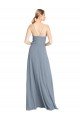 Cheap Spaghetti Straps V-Neckline Long Chiffon Bridesmaid Dress with High Slit Sydney