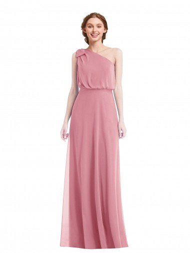 Cheap One Shoulder Bow Blouson Bodice Maxi Bridesmaid Dress Sydney