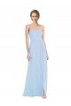 Cheap Strapless Sweetheart Maxi Bridesmaid Dress with Pleated Front Slit Sydney