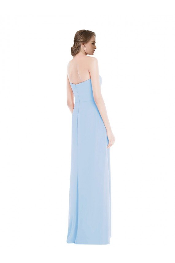 Cheap Strapless Sweetheart Maxi Bridesmaid Dress with Pleated Front Slit Sydney