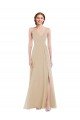 Cheap Faux Wrap Criss Cross Back Maxi Bridesmaid Dress with Front Slit Sydney