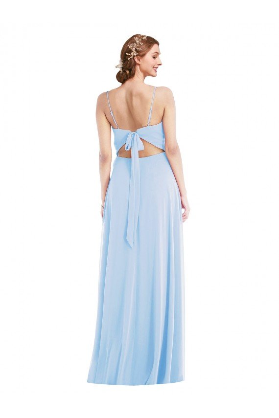 Cheap Tie Back Cutout Maxi Formal Bridesmaid Dress with Front Slit Sydney