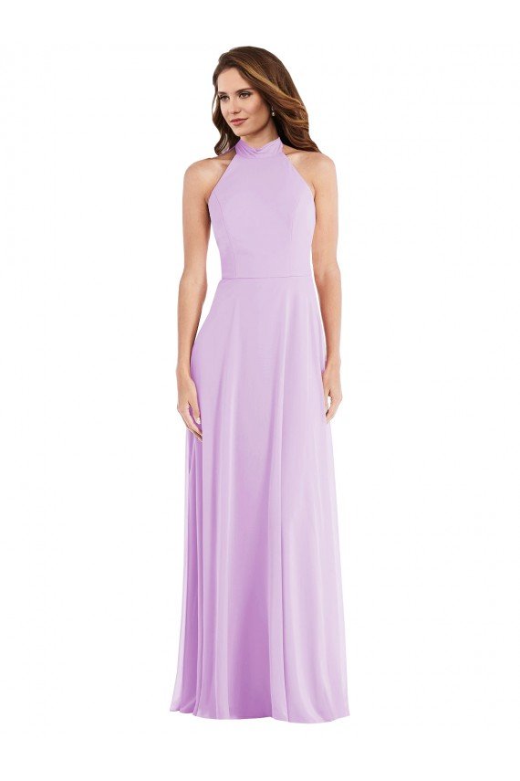 Cheap High Neck Halter Backless Maxi Bridesmaid Dress Sydney