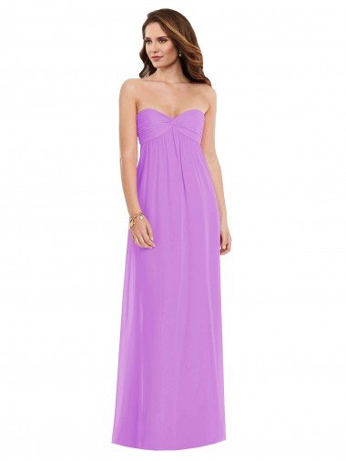 Cheap Empire Waist Twist Shirred Strapless Bridesmaid Dress Sydney
