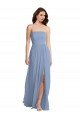 Cheap Strapless A-Line Maxi Bridesmaid Dress with Front Slit Sydney
