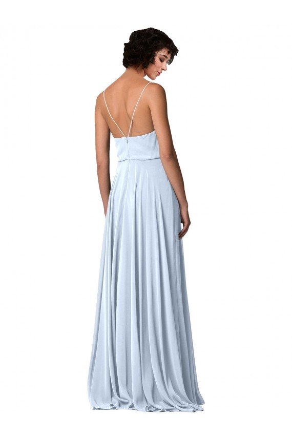 Cheap V-Neck Blouson Waist Long Chiffon Bridesmaid Dress with Straps Sydney