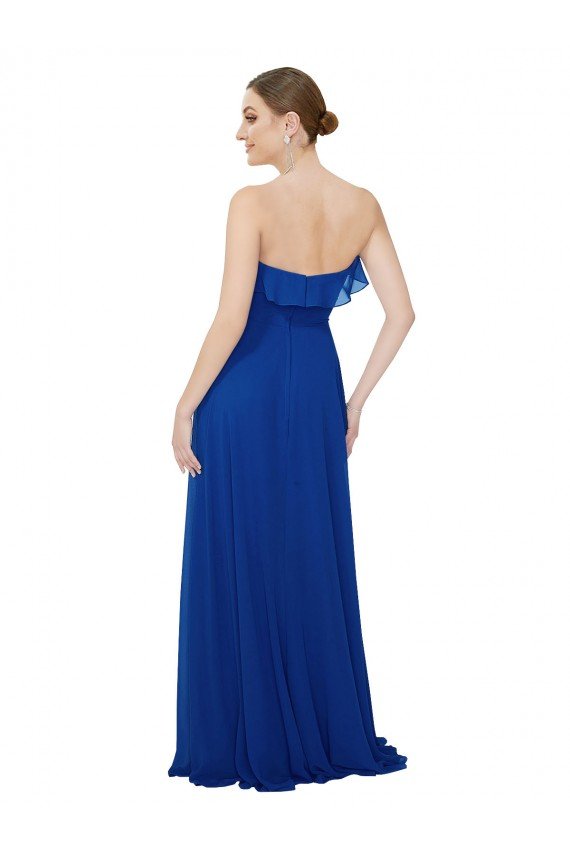 Cheap Ruffled Chiffon Strapless Bridesmaid Dress Sydney
