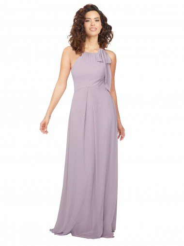 Cheap Halter Neck Bridesmaid Dress with Bow Sydney