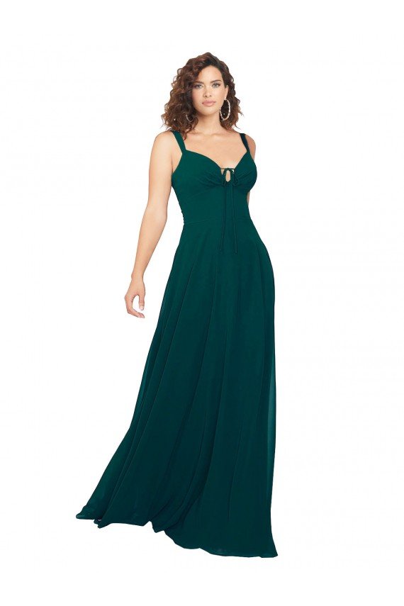 Cheap Tied Bodice Sweetheart V-Neck Chiffon Bridesmaid Dress Sydney