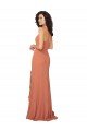 Cheap Chiffon Square Neck Bridesmaid Dress with Ruffled Skirt Slit Sydney