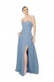 Cheap Draped Sweetheart Chiffon Bridesmaid Dress with Front Slit Sydney