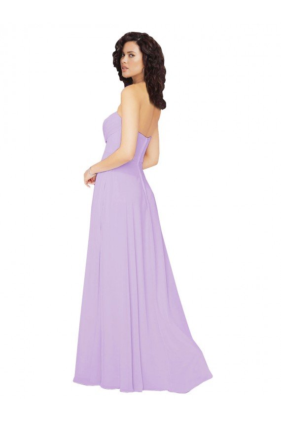 Cheap Draped Sweetheart Long Chiffon Bridesmaid Dress with Front Slit Sydney