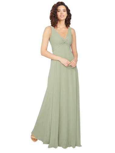 Cheap Knotted Bodice Chiffon Bridesmaid Dress Sydney