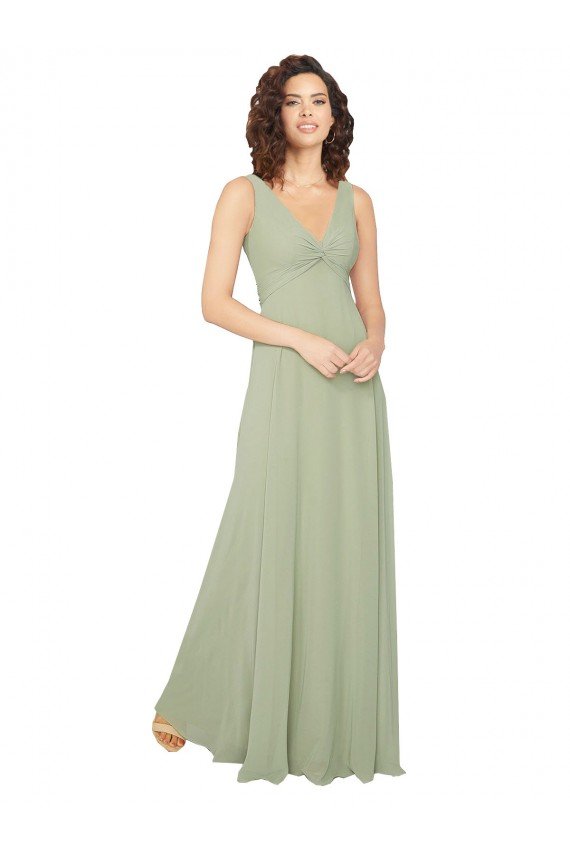 Cheap Knotted Bodice Chiffon Bridesmaid Dress Sydney
