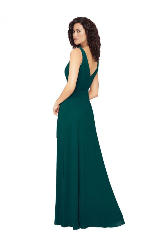 Cheap V-Neck Chiffon Bridesmaid Dress with Front Skirt Slit Sydney