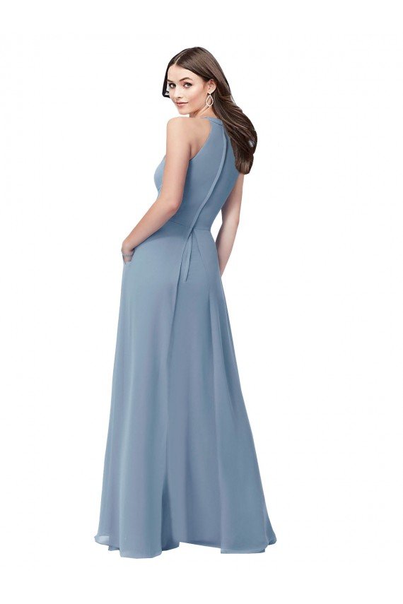 Cheap Halter High Neck Chiffon Dress with Sash Sydney