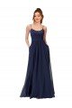 Cheap Long Chantilly Lace and Ruched Chiffon Bridesmaid Dress Sydney
