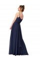 Cheap Long Chantilly Lace and Ruched Chiffon Bridesmaid Dress Sydney