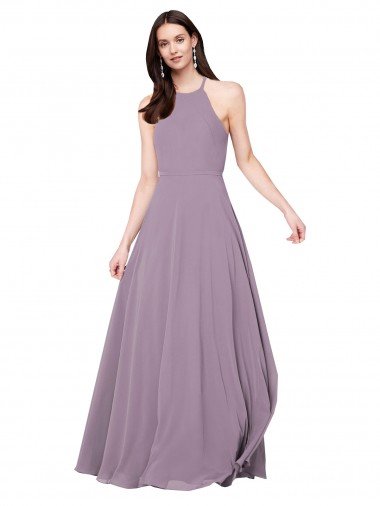Cheap Floor Length Long Chiffon Bridesmaid Dress with Double Bow Feature Sydney