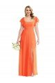 Cheap Flutter Sleeves Scoop Open Back Chiffon Maxi Bridesmaid Dress Sydney