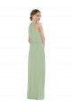 Cheap High Neck Scarf Tie Blouson Bodice Maxi Bridesmaid Dress with Front Slit Sydney