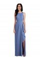 Cheap Sleeveless Chiffon Bridesmaid Dress with Draped Front Slit Sydney