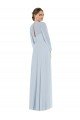 Cheap Strapless Chiffon Maxi Formal Bridesmaid Dress with Puff Sleeve Blouson Overlay Sydney