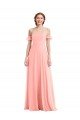 Cheap Off the Shoulder Ruffle Cuff Sleeve Chiffon Maxi Bridesmaid Dress Sydney